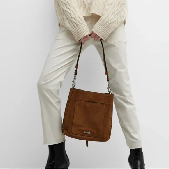 Rebecca Minkoff Whiskey Equestrian 
Darren Studded Suede Leather Shoulder Bag - Picture 3 of 16